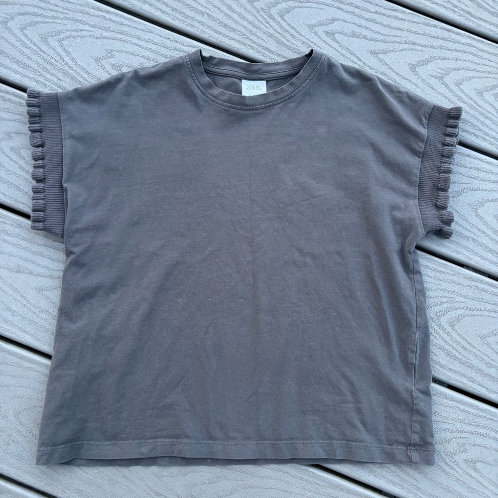 Zara Gray Short Sleeve Kids Tee